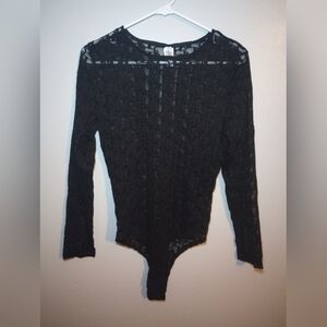 Touch Me Sheer Black Bodysuit Size Medium